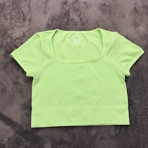 Wild Fable Light Green Ribbed Crop Top